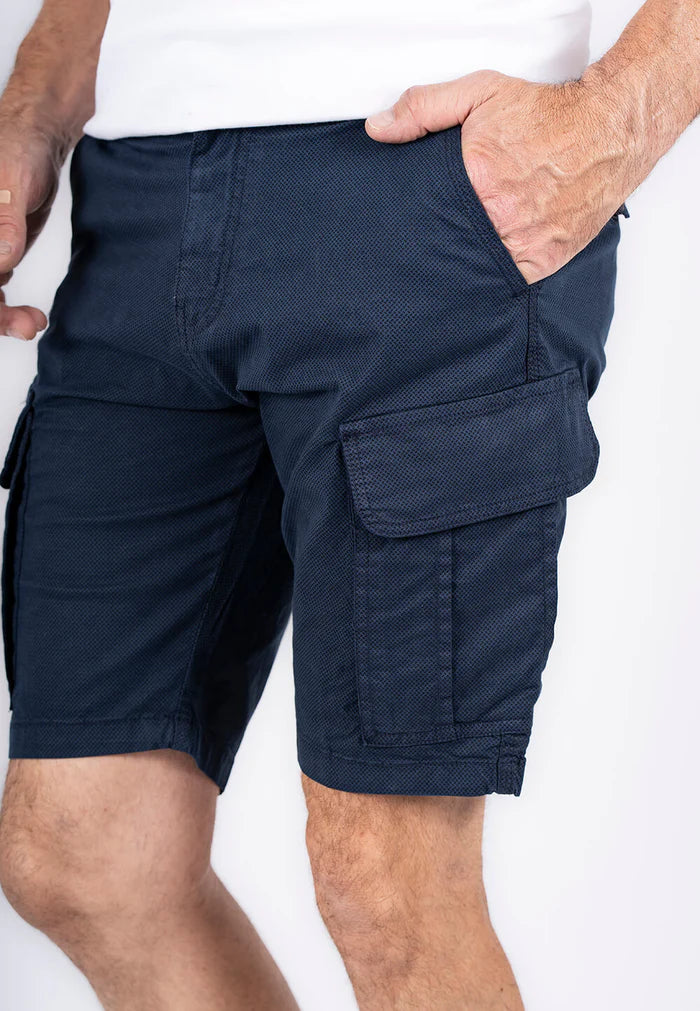 cargo shorts med print I navy