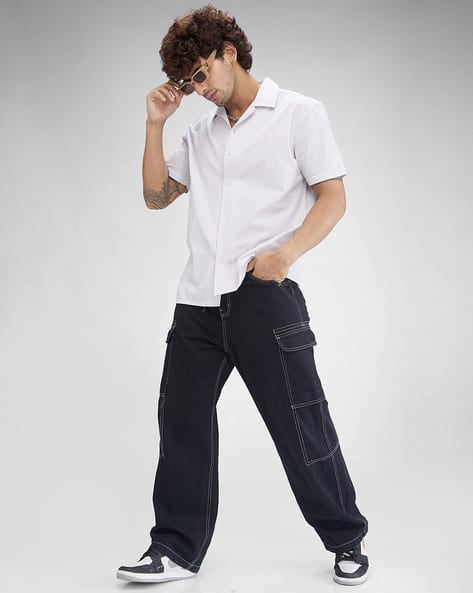 BAGGY FIT RESORT COLLAR COTTON SHIRT