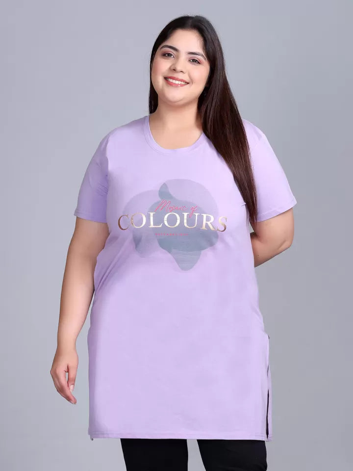 Women Plus Size Printed Long Tshirt
