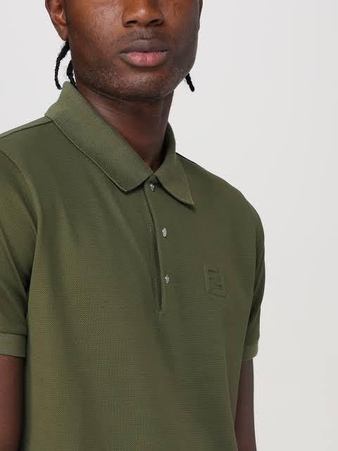 Olive Green Cotton Polo Shirt