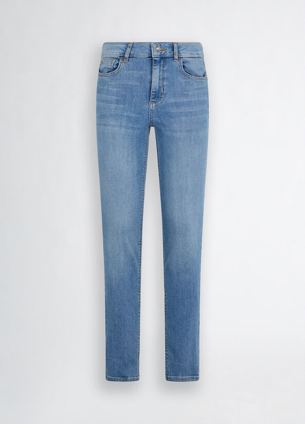 High-waisted skinny jeans