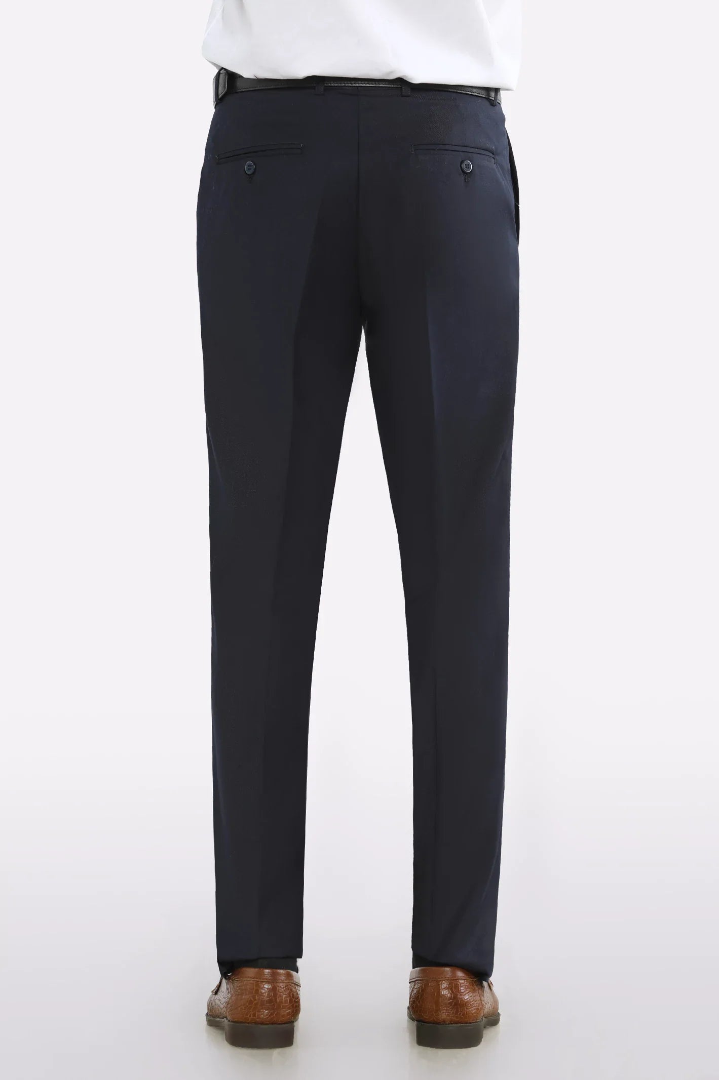 Navy Blue Regular Fit Formal Trouser