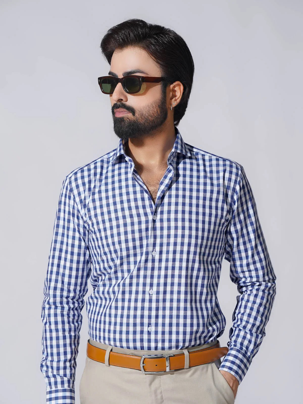 Mini-Check Formal Shirt