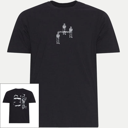 C.P. Company Men's Jersey Relaxed Graphic T-Shirt in Black
