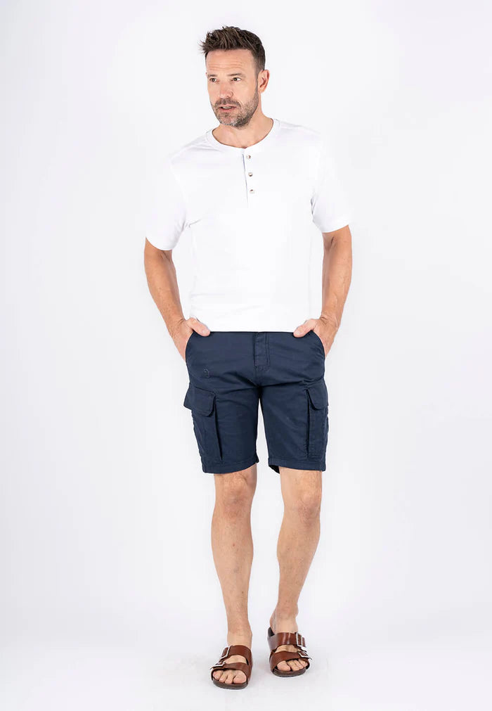 cargo shorts med print I navy