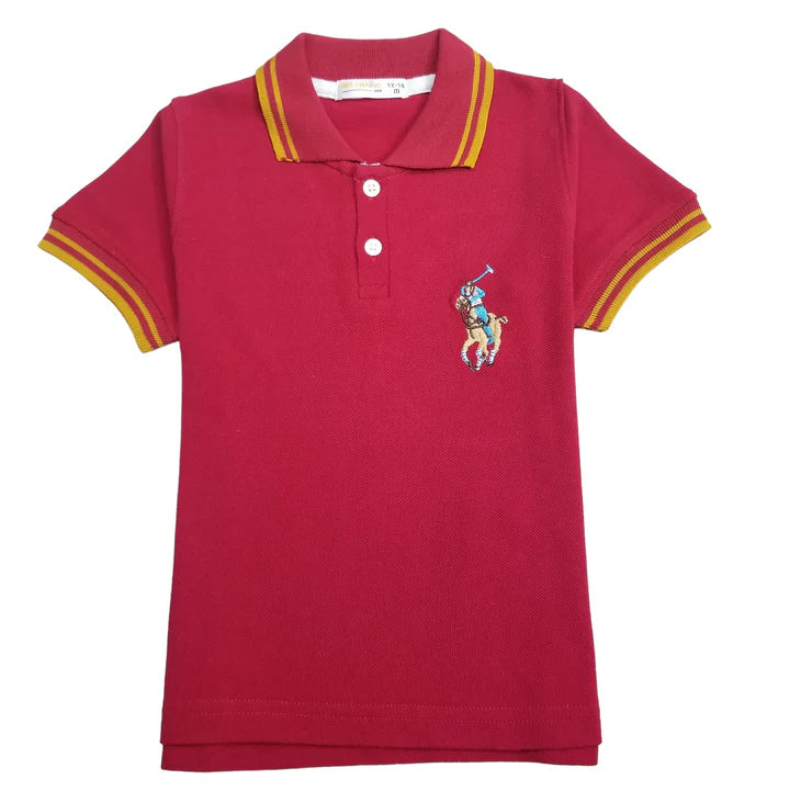 Red Color Kids Polo For Boys
