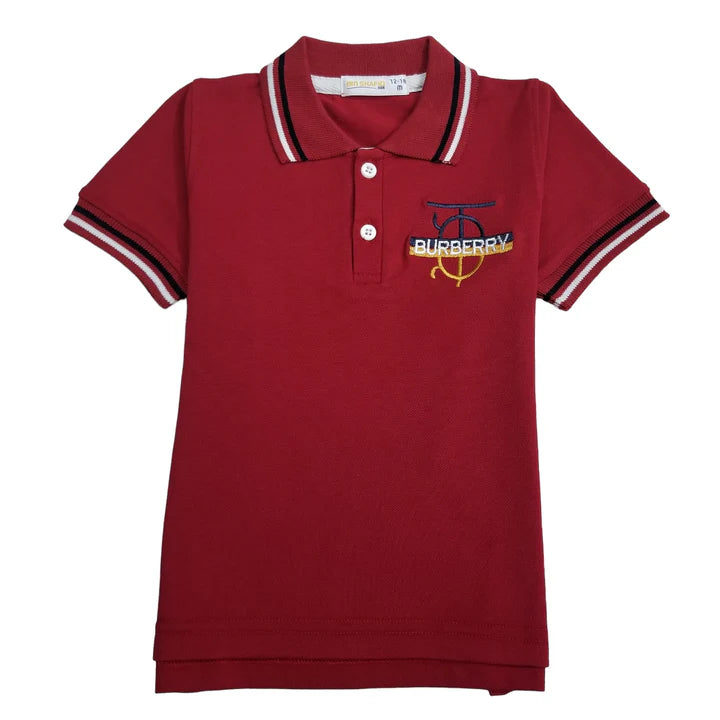 Maroon Color Kids Polo For Boys