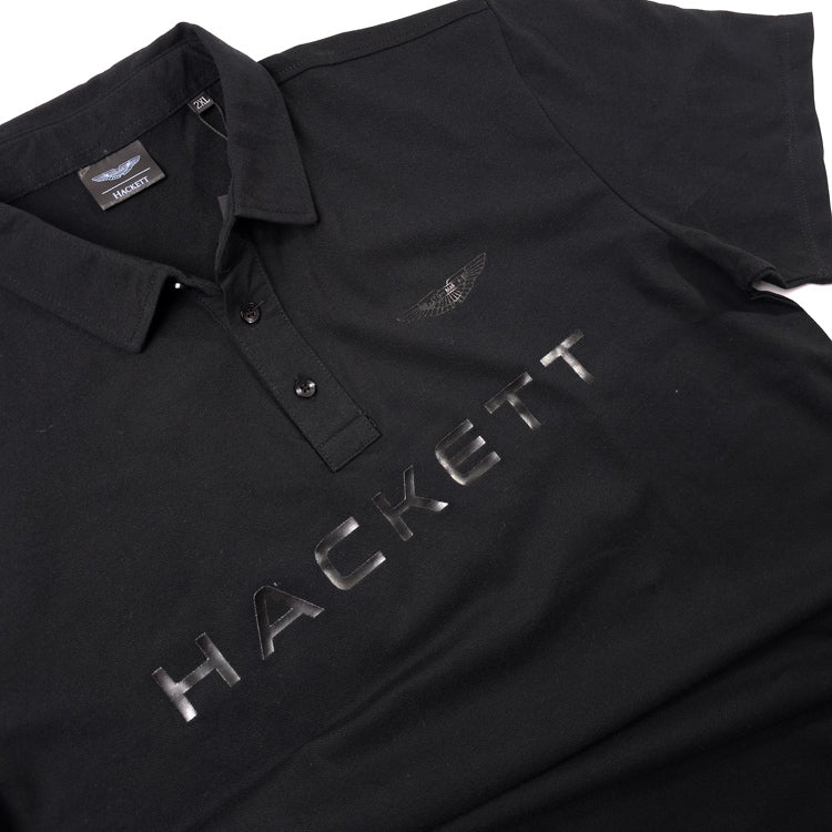 HKT Aston Martin Front Embroidered White & Black Polo