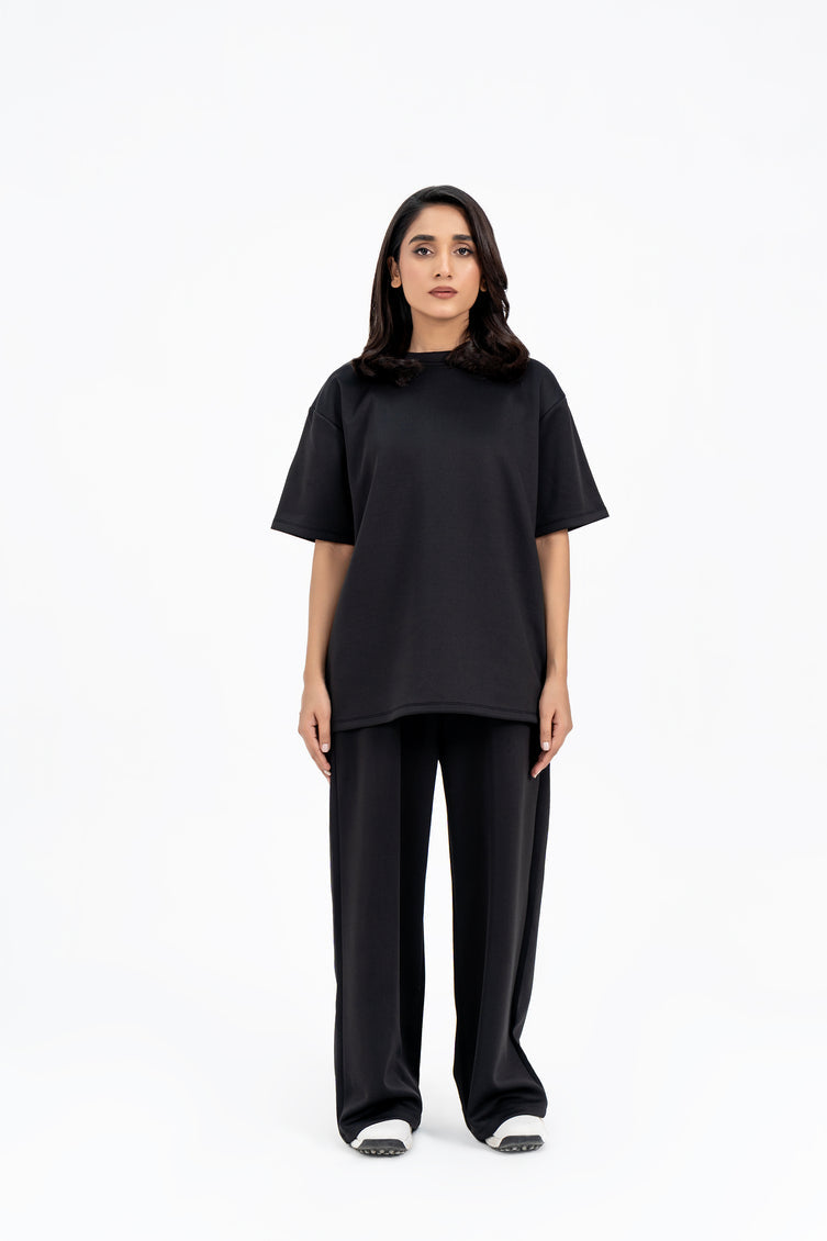 BOX FIT TEE WITH WIDE LEG TROUSERS