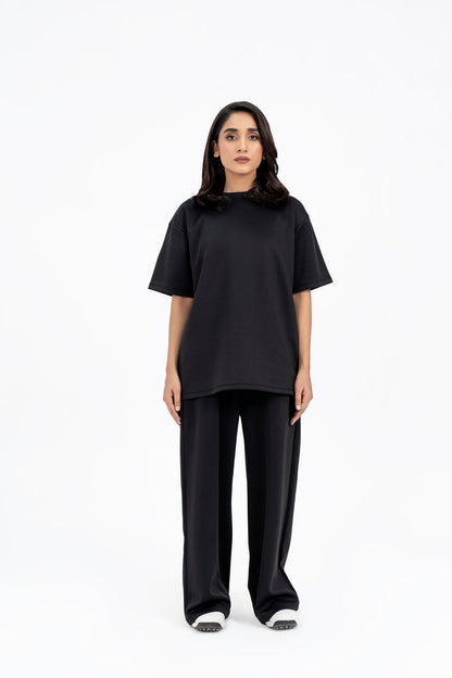 BOX FIT TEE WITH WIDE LEG TROUSERS