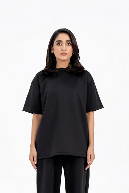 BOX FIT TEE WITH WIDE LEG TROUSERS