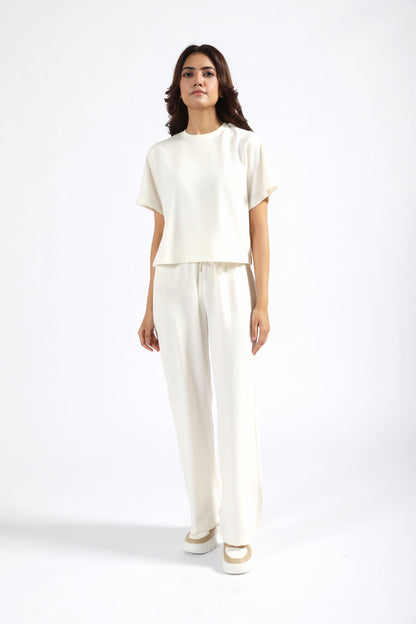 BOX FIT TEE WITH WIDE LEG TROUSERS