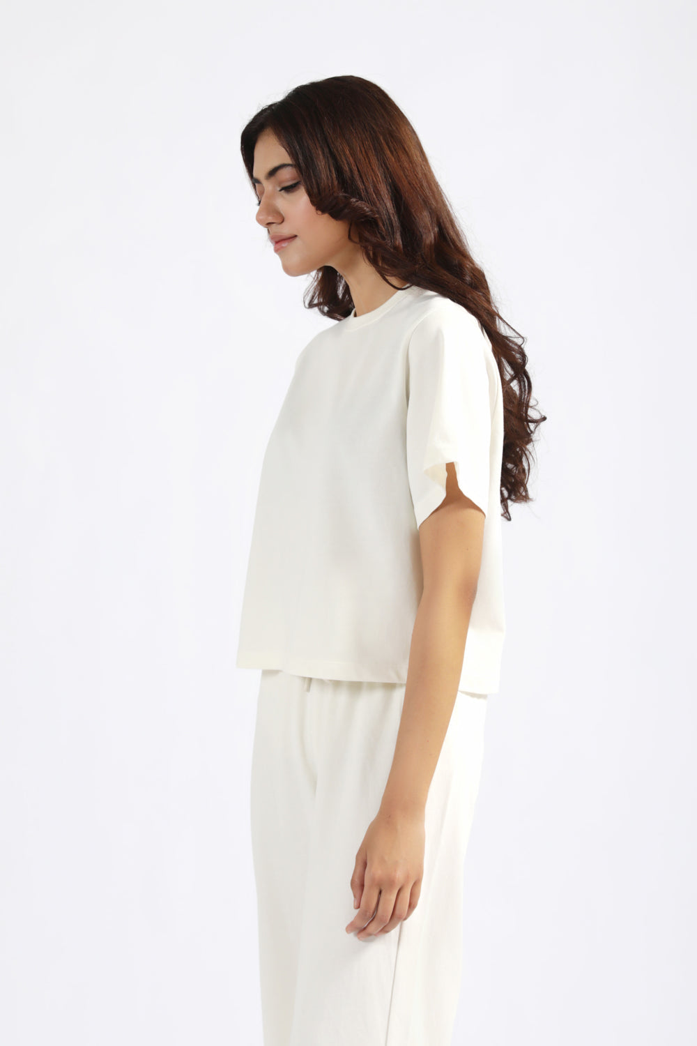 BOX FIT TEE WITH WIDE LEG TROUSERS