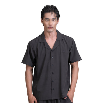 BAGGY FIT RESORT COLLAR COTTON SHIRT