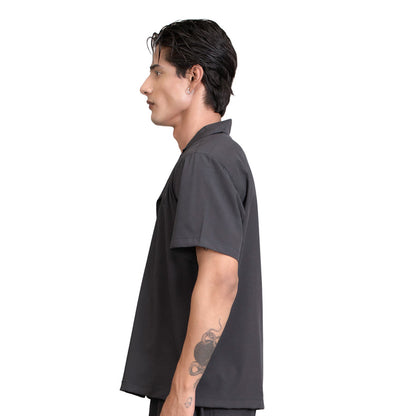 BAGGY FIT RESORT COLLAR COTTON SHIRT