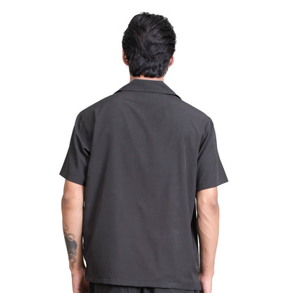 BAGGY FIT RESORT COLLAR COTTON SHIRT