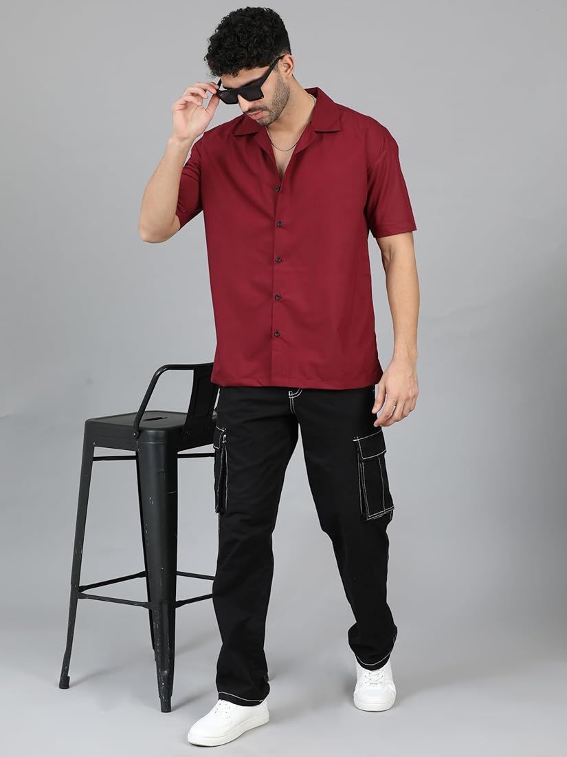 BAGGY FIT RESORT COLLAR COTTON SHIRT