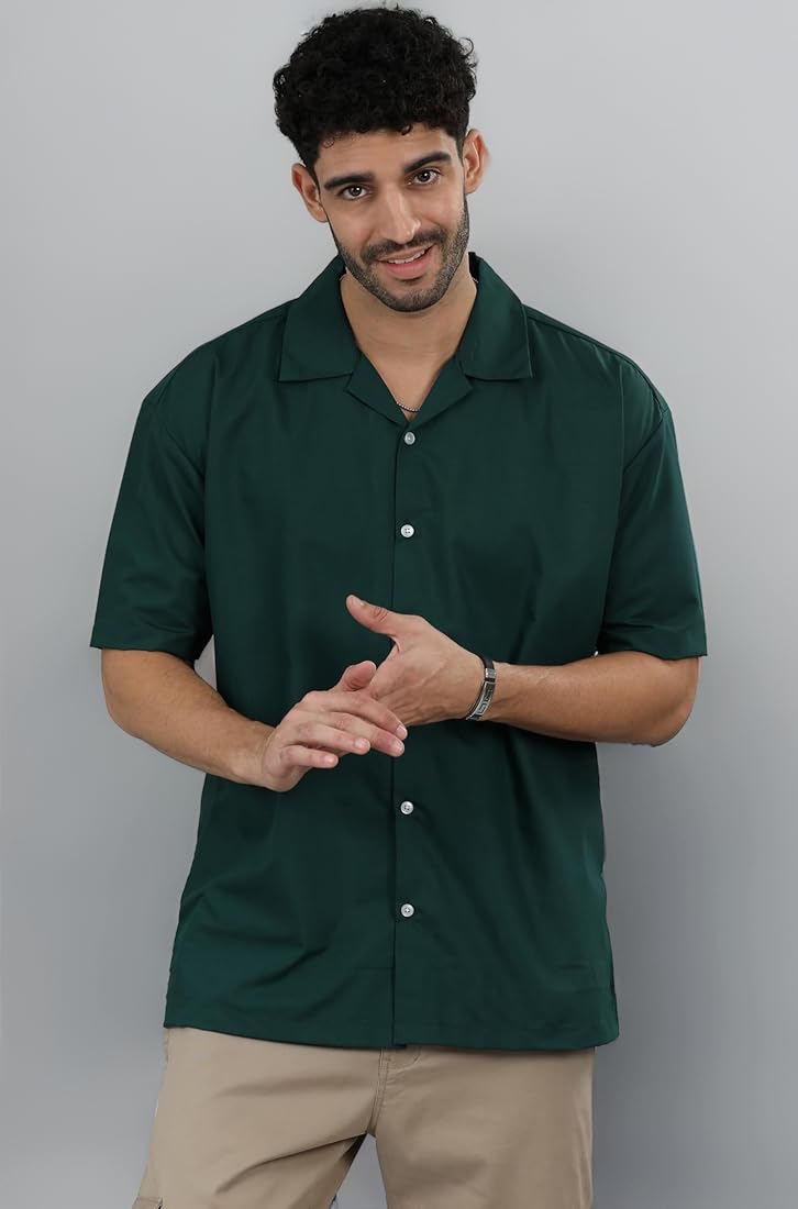 BAGGY FIT RESORT COLLAR COTTON SHIRT