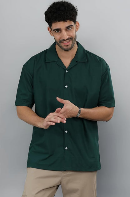 BAGGY FIT RESORT COLLAR COTTON SHIRT