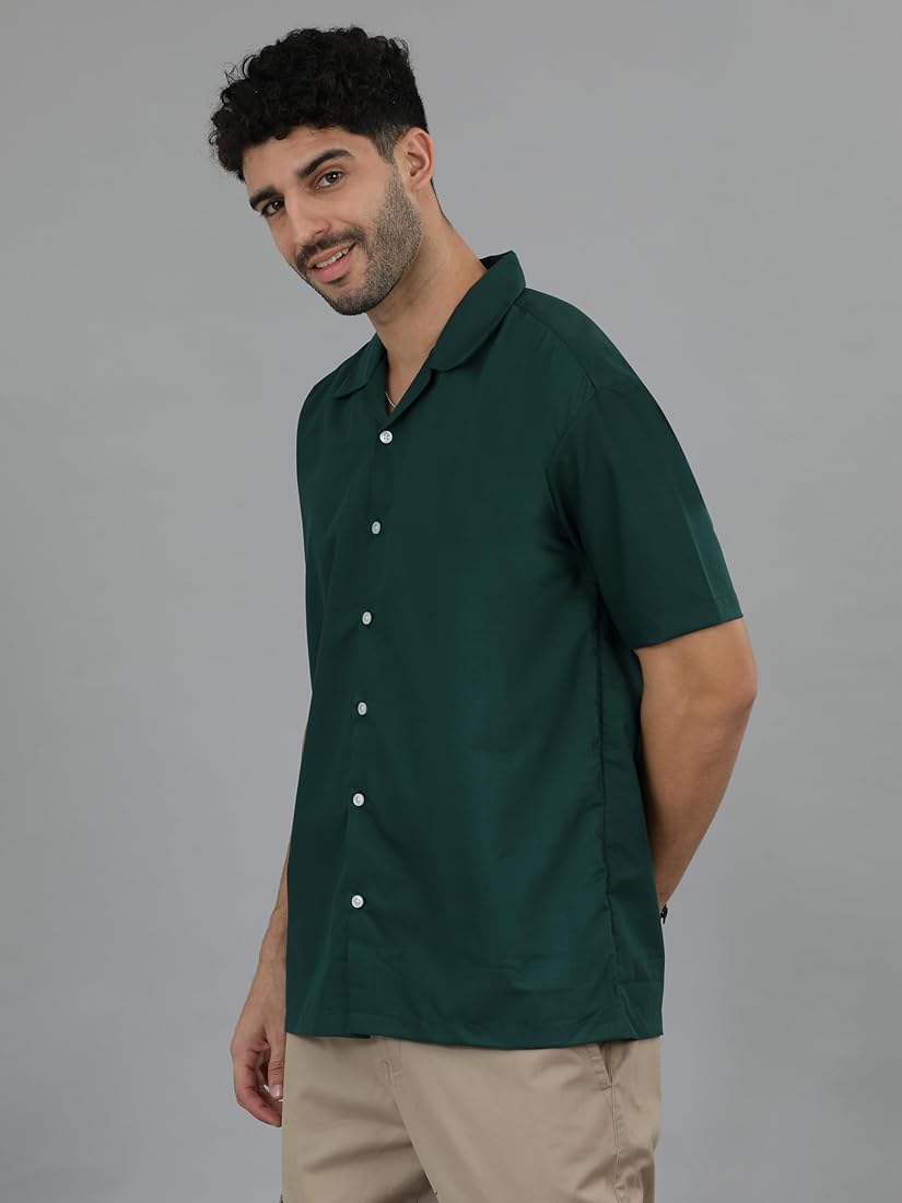 BAGGY FIT RESORT COLLAR COTTON SHIRT