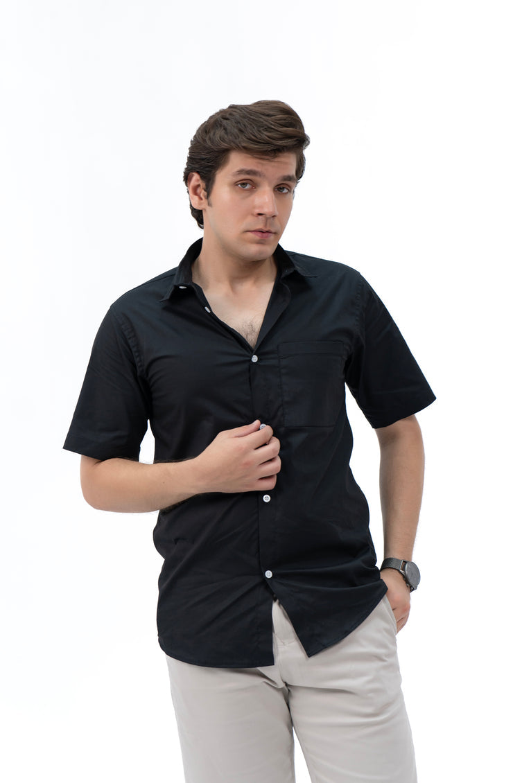 BAGGY FIT RESORT COLLAR COTTON SHIRT