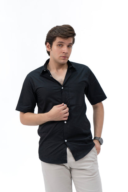 BAGGY FIT RESORT COLLAR COTTON SHIRT