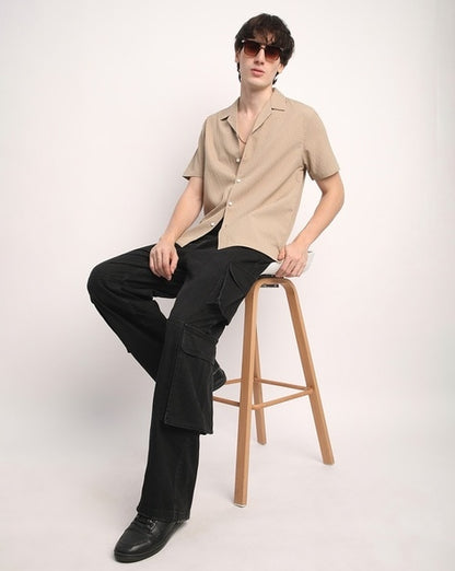 BAGGY FIT RESORT COLLAR COTTON SHIRT