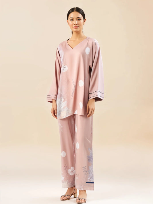 Serene Floral Co-ord (Shirt & Trouser) - Pink
