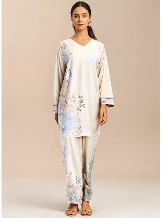 Serene Floral Co-ord (Shirt & Trouser) - skin