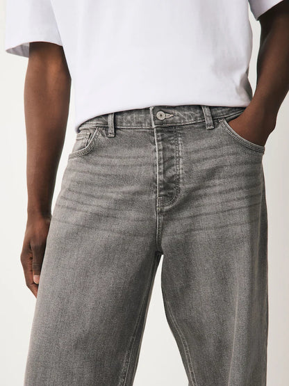 Grey Baggy Fit Vintage Wash Denim Jeans