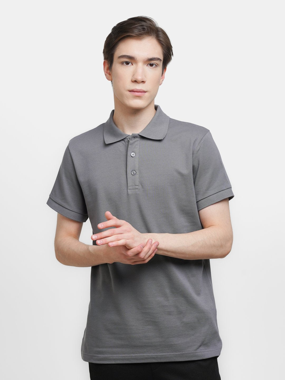 Classic Grey Polo Cotton T-shirt
