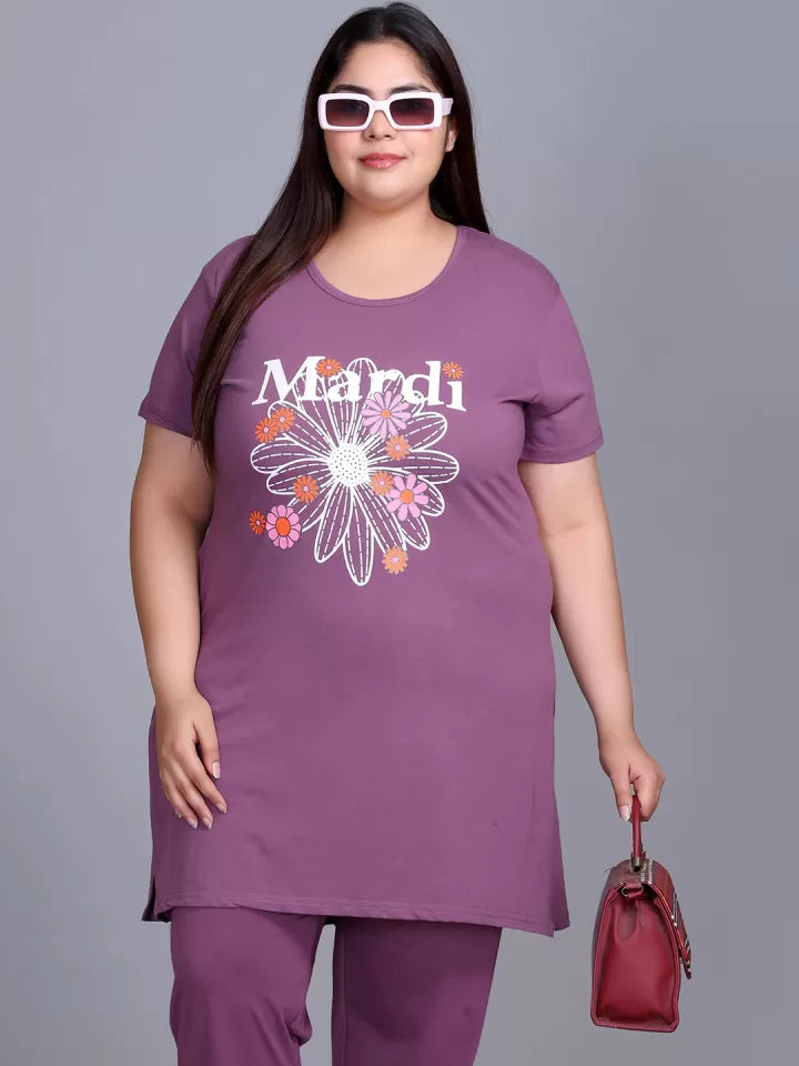 Women Plus Size Printed Long Tshirt