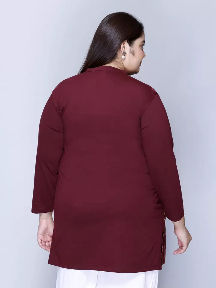Women Plus Size Printed Long Tshirt