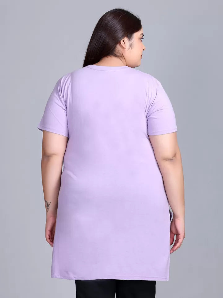 Women Plus Size Printed Long Tshirt