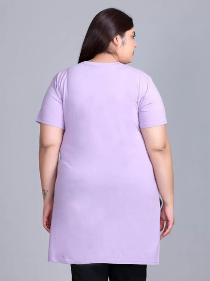 Women Plus Size Printed Long Tshirt