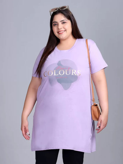 Women Plus Size Printed Long Tshirt