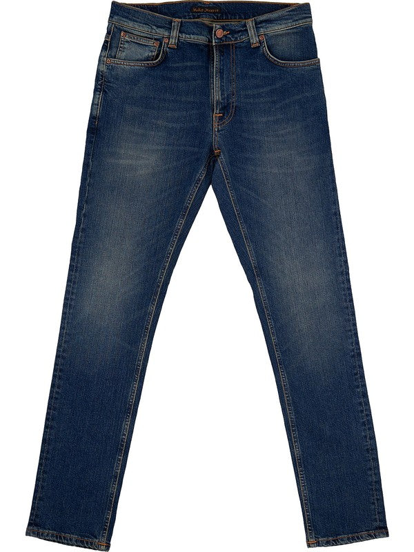 slightly faded  jeans with slim fit in stretch denim