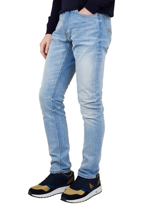 Washed jeans with slim fit in stretch denim