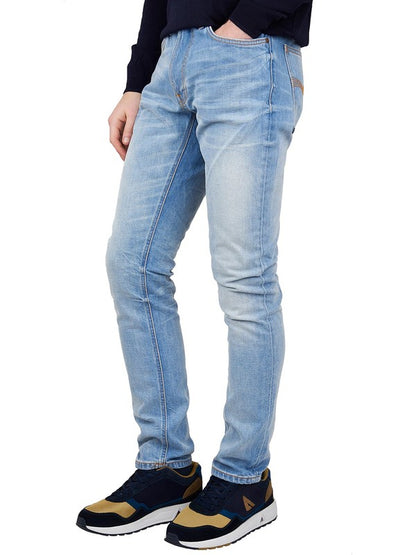 Washed jeans with slim fit in stretch denim