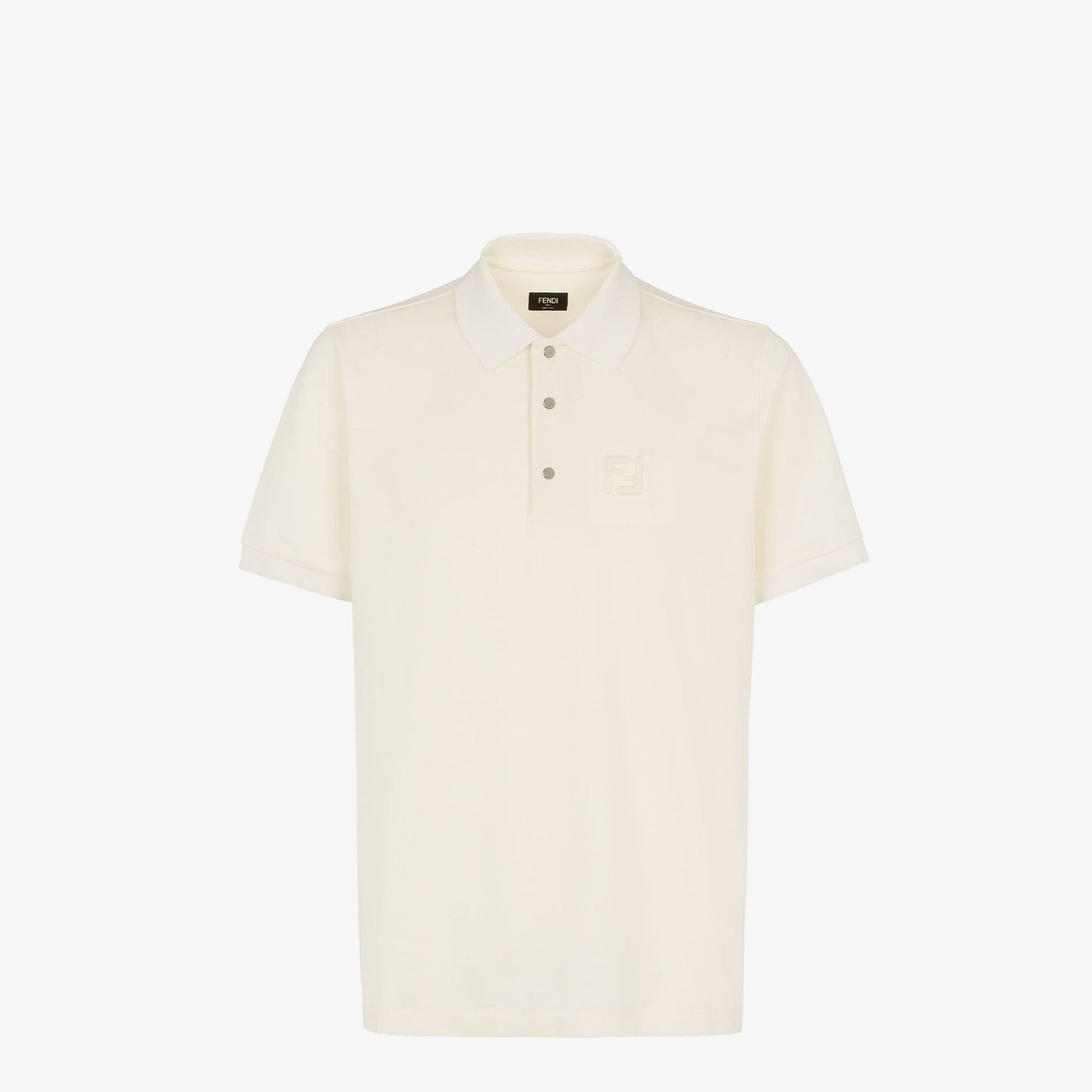 Cream Cotton polo shirt