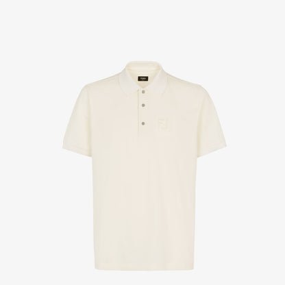 Cream Cotton polo shirt
