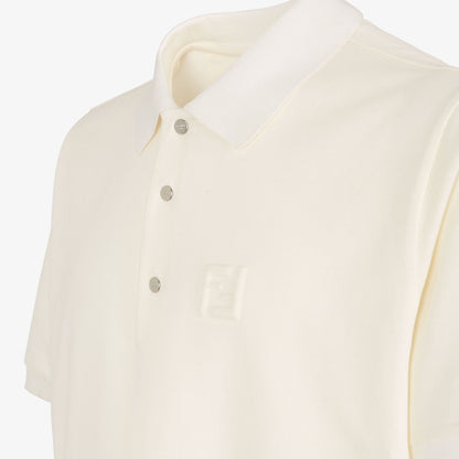 Cream Cotton polo shirt