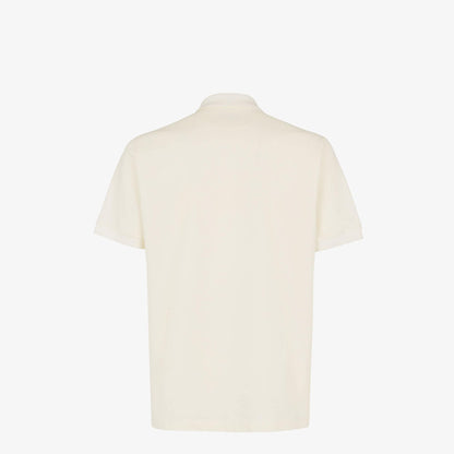 Cream Cotton polo shirt