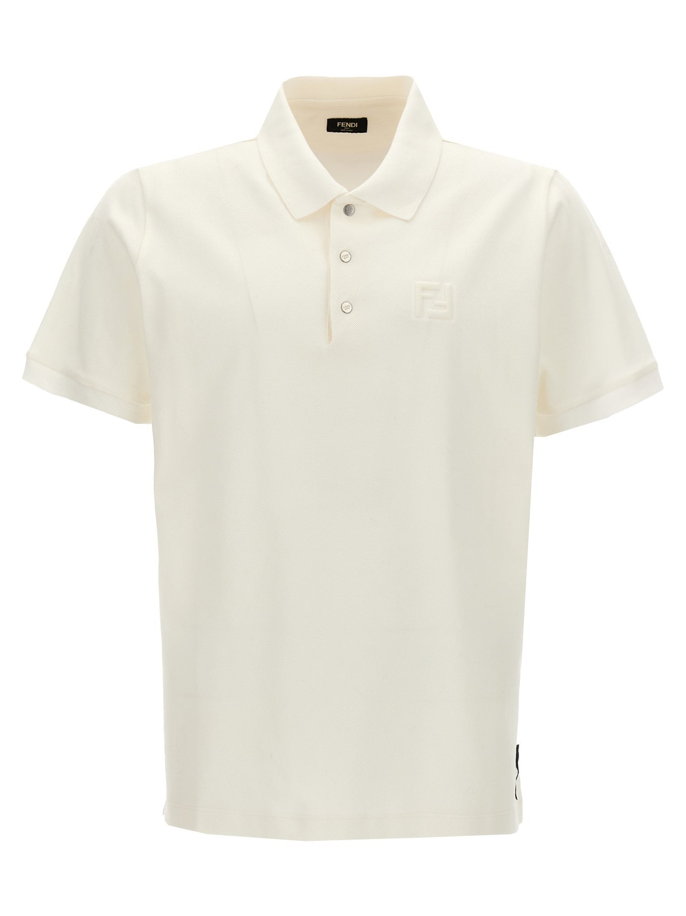 Cream Cotton polo shirt