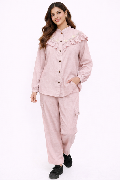 Lace Tunic with Ruffled Collar
