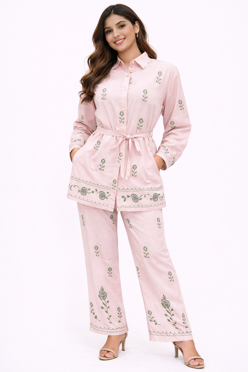 Aveline Shirt Dress In Print Linen Blend