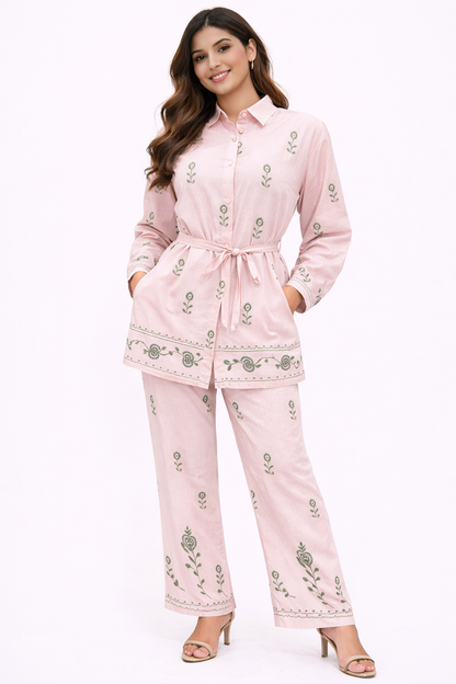 Aveline Shirt Dress In Print Linen Blend