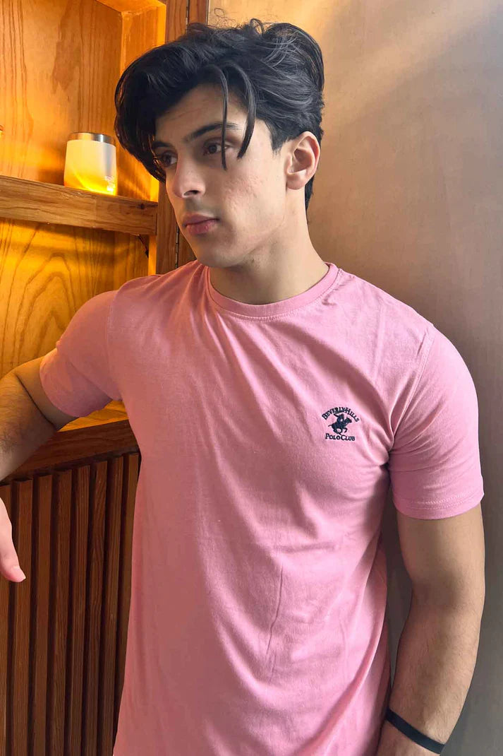 Beverly Hills Men's Polo Club Embroidered Crew Neck Tee Shirt