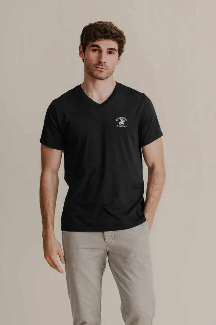 Beverly Hills Men's Polo Club Embroidered V Neck Tee Shirt
