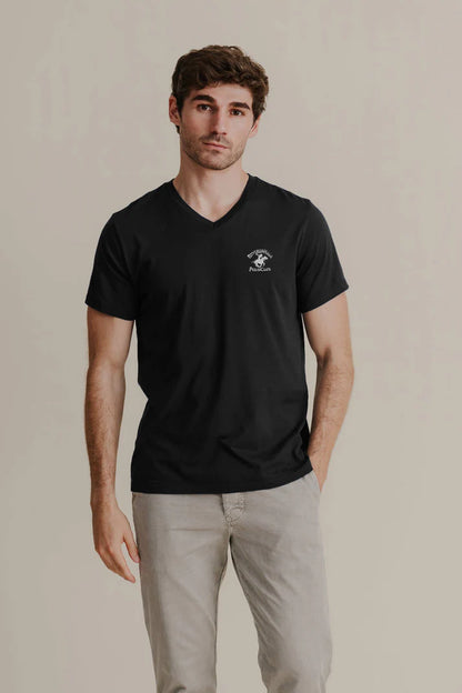 Beverly Hills Men's Polo Club Embroidered V Neck Tee Shirt